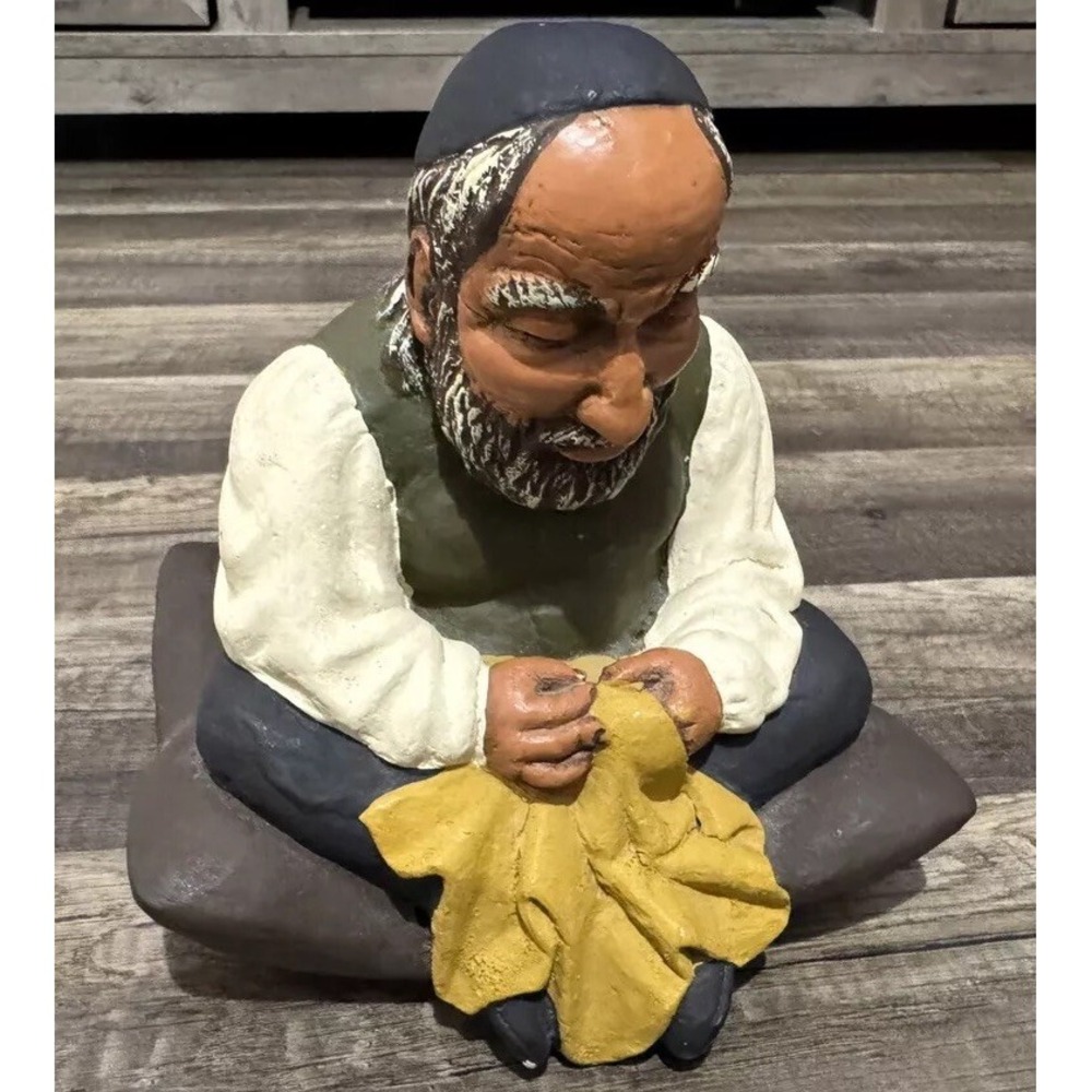 David Kaplan - Vintage 1970s Jewish Tailor Yellow Cloth Sculpture - 474 of 500